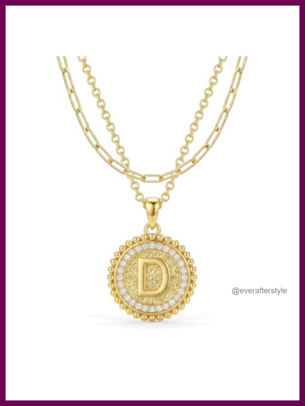 Layered Initial Pendant Necklace for Women 14K Gold Hypoallergenic Dainty Gift